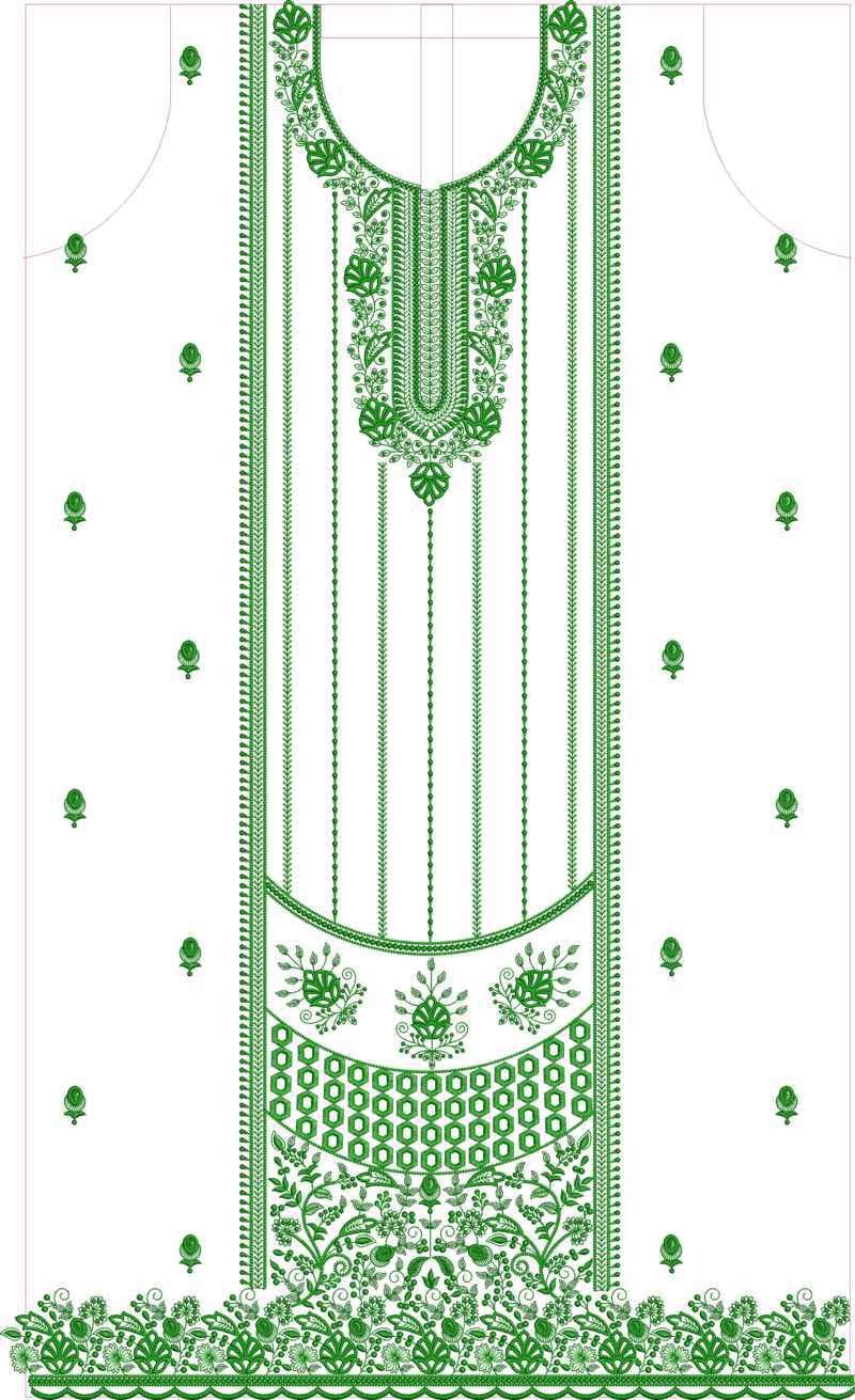 Single Head Dress Embroidery