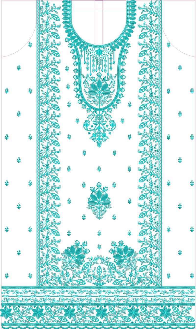 Single Head Dress Embroidery