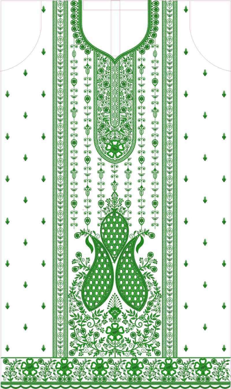 Single Head Dress Embroidery