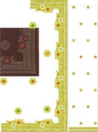 Emb+HotFix Saree