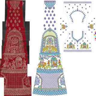 Lehenga Kali+Blouse Design