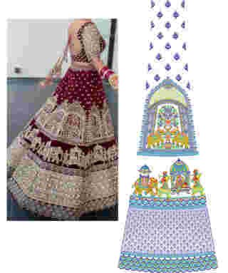 Cording Lehenga Design